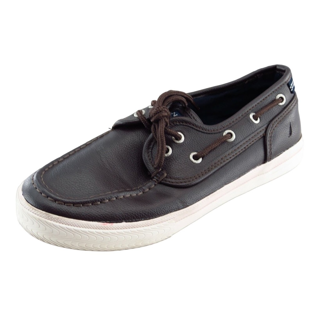 Nautica Boys Shoes Size 4 M Brown Synthetic Boat Shoe